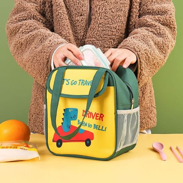 Portable Lunch Bag Bento Box Carrying Case Cute Cartoon Insulated Picnic Bag, Color: Blue - Image 2