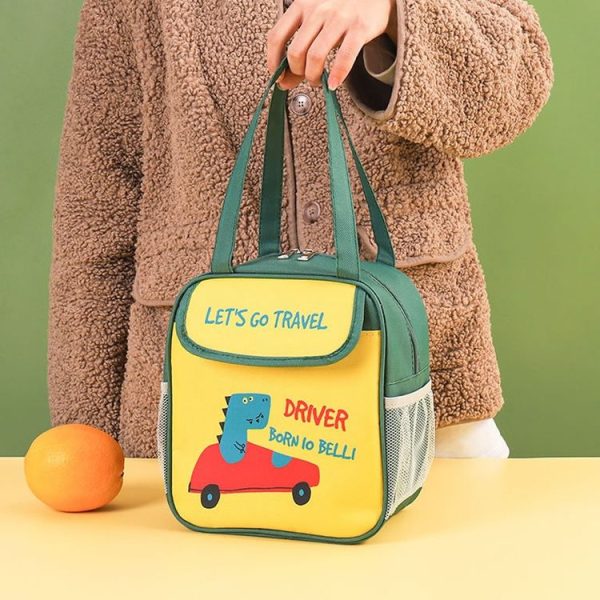 Portable Lunch Bag Bento Box Carrying Case Cute Cartoon Insulated Picnic Bag, Color: Blue - Image 5