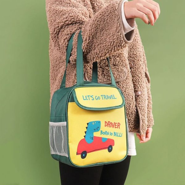 Portable Lunch Bag Bento Box Carrying Case Cute Cartoon Insulated Picnic Bag, Color: Blue - Image 6