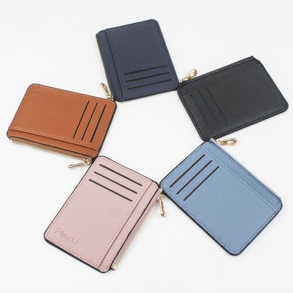 Multi-card Slot Zipper Card Holder Large Capacity Ultra-thin Coin Purse (Black) - Image 2