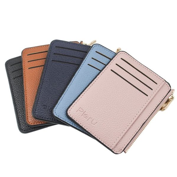 Multi-card Slot Zipper Card Holder Large Capacity Ultra-thin Coin Purse (Black) - Image 6
