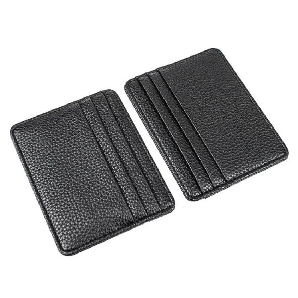 Lychee Pattern Multi-Card Slot Mini Card Holder Ultra-thin Coin Purse (Blue) - Image 6