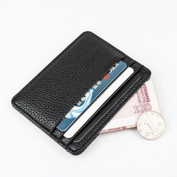 Lychee Pattern Multi-Card Slot Mini Card Holder Ultra-thin Coin Purse (Blue) - Image 7