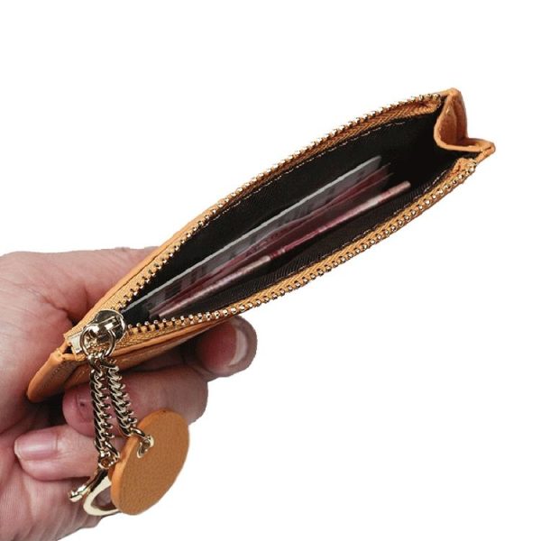 Leisure Ultra-thin Ladies Coin Purse Zippered Mini Wallet (Yellow) - Image 4