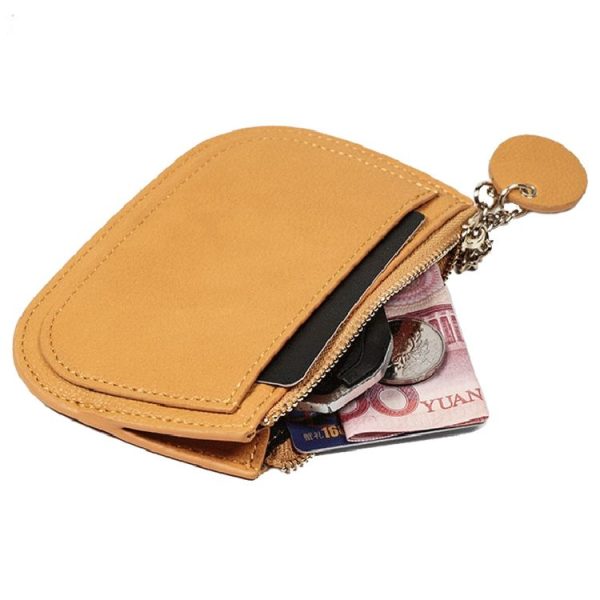 Leisure Ultra-thin Ladies Coin Purse Zippered Mini Wallet (Yellow) - Image 5