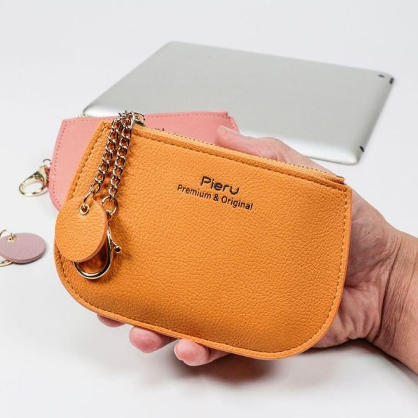 Leisure Ultra-thin Ladies Coin Purse Zippered Mini Wallet (Yellow) - Image 6