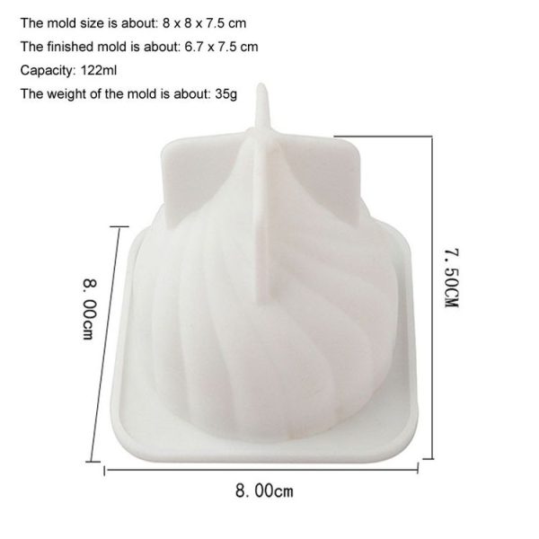 GT-105 Single Swirl Mousse Cake Mold Chocolate Baking French Dessert Onion Shape Silicone Mold - Image 2