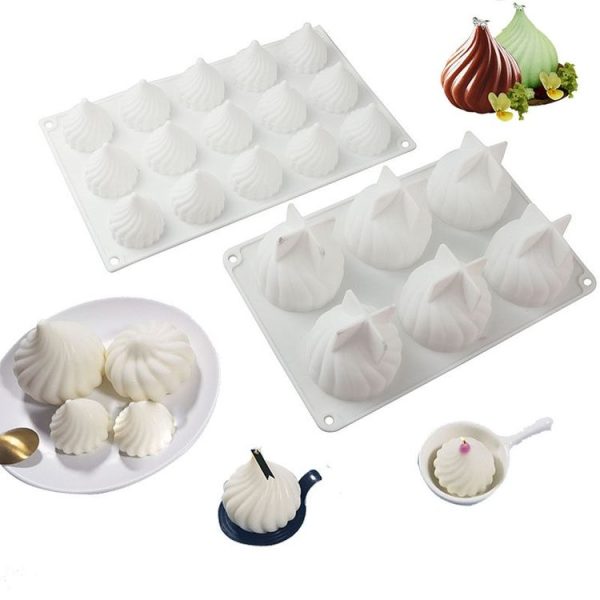 GT-105 Single Swirl Mousse Cake Mold Chocolate Baking French Dessert Onion Shape Silicone Mold - Image 3