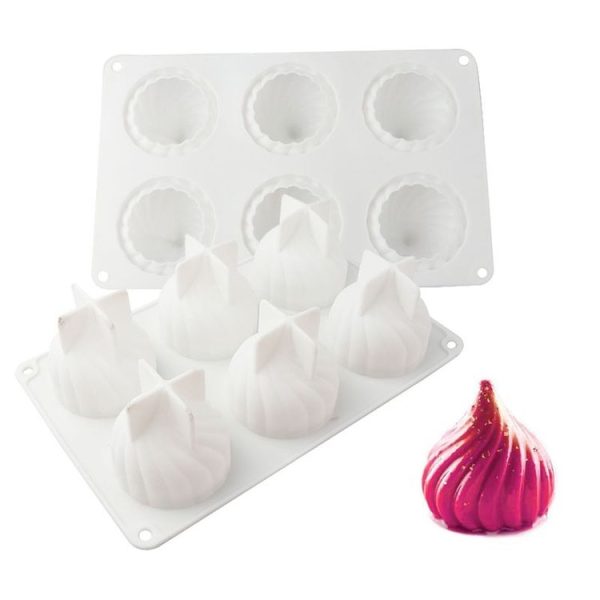 GT-105 Single Swirl Mousse Cake Mold Chocolate Baking French Dessert Onion Shape Silicone Mold - Image 4