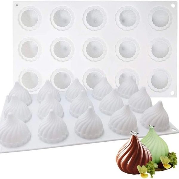 GT-105 Single Swirl Mousse Cake Mold Chocolate Baking French Dessert Onion Shape Silicone Mold - Image 6