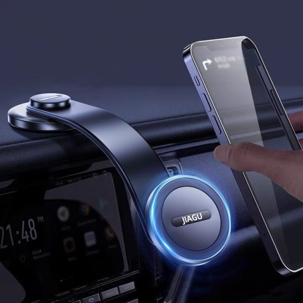 JIAGU Car Suction Cup Type Magsafe Mobile Phone Bracket Telescopic Instrument Panel Car Navigation Rack (Black)