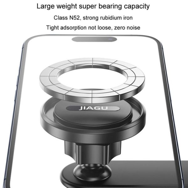 JIAGU Car Suction Cup Type Magsafe Mobile Phone Bracket Telescopic Instrument Panel Car Navigation Rack (Black) - Image 2
