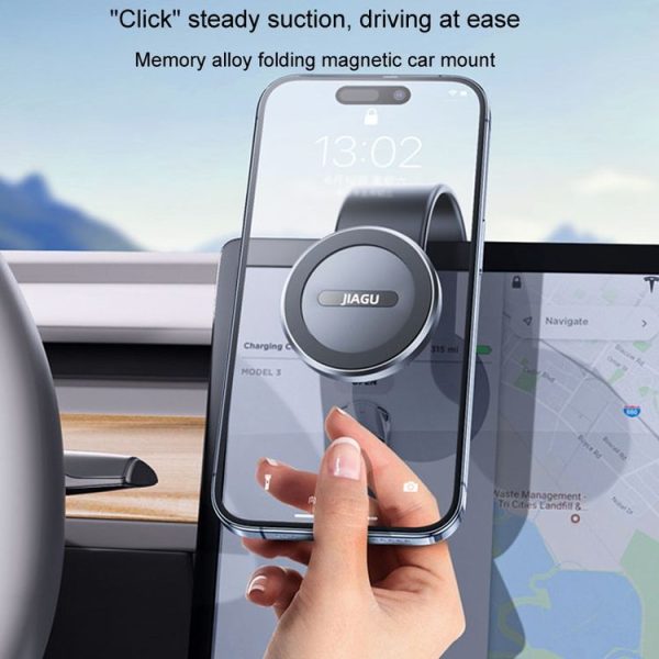 JIAGU Car Suction Cup Type Magsafe Mobile Phone Bracket Telescopic Instrument Panel Car Navigation Rack (Black) - Image 3