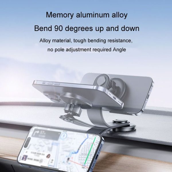 JIAGU Car Suction Cup Type Magsafe Mobile Phone Bracket Telescopic Instrument Panel Car Navigation Rack (Black) - Image 4
