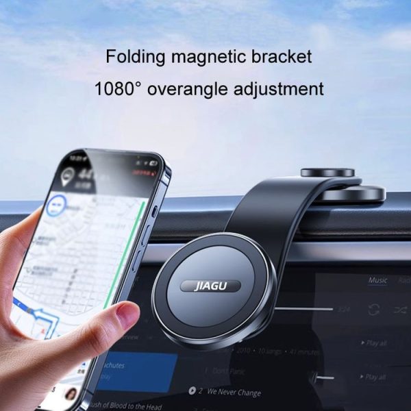 JIAGU Car Suction Cup Type Magsafe Mobile Phone Bracket Telescopic Instrument Panel Car Navigation Rack (Black) - Image 5