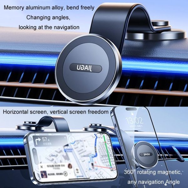 JIAGU Car Suction Cup Type Magsafe Mobile Phone Bracket Telescopic Instrument Panel Car Navigation Rack (Black) - Image 7