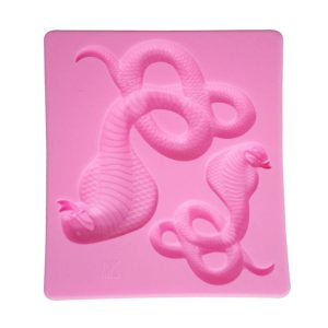 Cake Silicone Mold Snake Shape Fondant Chocolate Decoration Mold Kitchen Baking Tool (Pink)