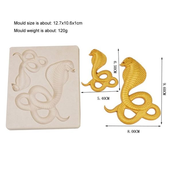 Cake Silicone Mold Snake Shape Fondant Chocolate Decoration Mold Kitchen Baking Tool (Pink) - Image 3