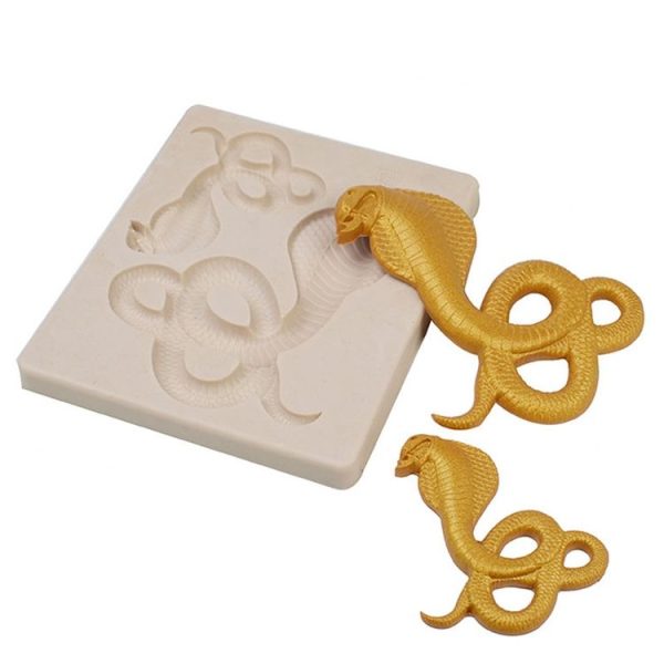 Cake Silicone Mold Snake Shape Fondant Chocolate Decoration Mold Kitchen Baking Tool (Pink) - Image 4