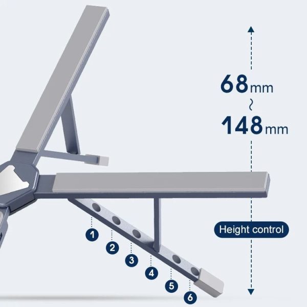 XY-1 5-In-1 Laptop Docking Station Stand Increased Folding Heat Dissipation HUB Bracket (Silver) - Image 5