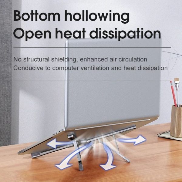 XY-1 5-In-1 Laptop Docking Station Stand Increased Folding Heat Dissipation HUB Bracket (Silver) - Image 8