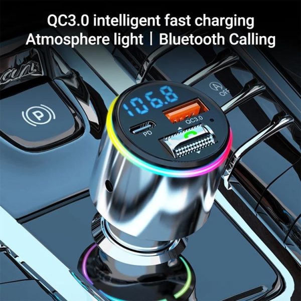 Car Bluetooth Voltage Detection MP3 Player Wireless Charger (Silver) - Image 11