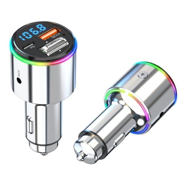 Car Bluetooth Voltage Detection MP3 Player Wireless Charger (Silver) - Image 2