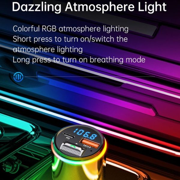 Car Bluetooth Voltage Detection MP3 Player Wireless Charger (Silver) - Image 4