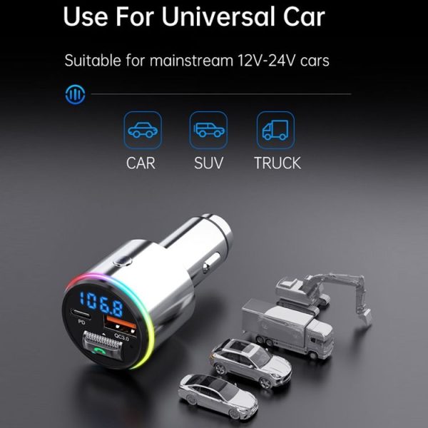 Car Bluetooth Voltage Detection MP3 Player Wireless Charger (Silver) - Image 9