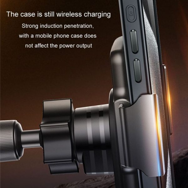 Car Magsafe Wireless Charger Transparent Induction 120W Fast Charging Universal Mobile Phone Bracket (Black) - Image 10