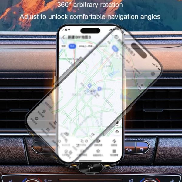 Car Magsafe Wireless Charger Transparent Induction 120W Fast Charging Universal Mobile Phone Bracket (Black) - Image 6
