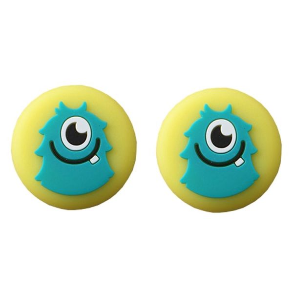 2pcs Thickened Door Handle Anti-Collision Sticker Bathroom Wall Cartoon Mats, Style: Monster