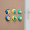 2pcs Thickened Door Handle Anti-Collision Sticker Bathroom Wall Cartoon Mats, Style: Monster - Image 2