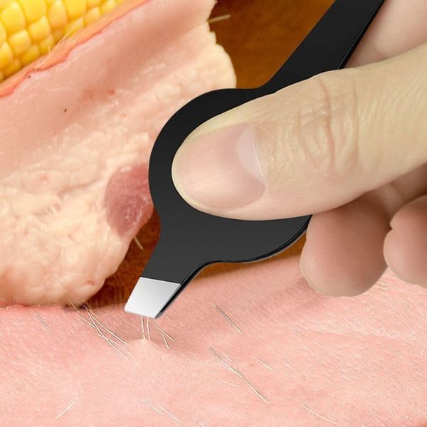 Stainless Steel Tweezers Hair Puller Chicken And Duck Feather Plucking Tool (Black) - Image 9