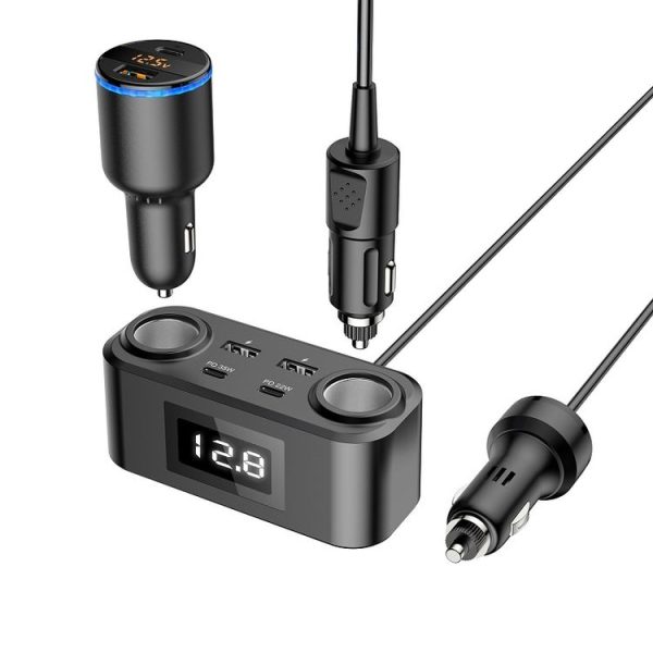 One To Four PD+QC Car Cigarette Lighter Multi-Port Mobile Phone Charger - Image 2