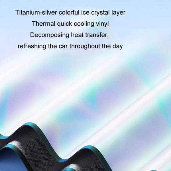 145x80cm Car Front Windshield Sun Protection Laser Sunshade Blinds, Style: Double Circle Sun Visor - Image 3
