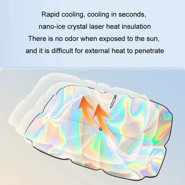145x80cm Car Front Windshield Sun Protection Laser Sunshade Blinds, Style: Double Circle Sun Visor - Image 4
