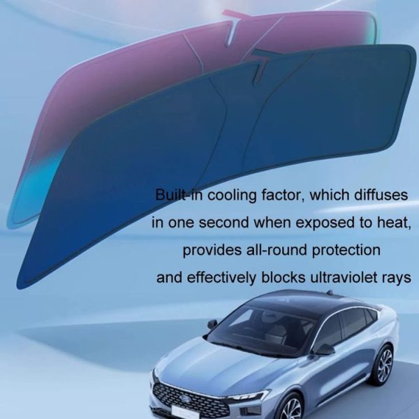 145x80cm Car Front Windshield Sun Protection Laser Sunshade Blinds, Style: Double Circle Sun Visor - Image 6
