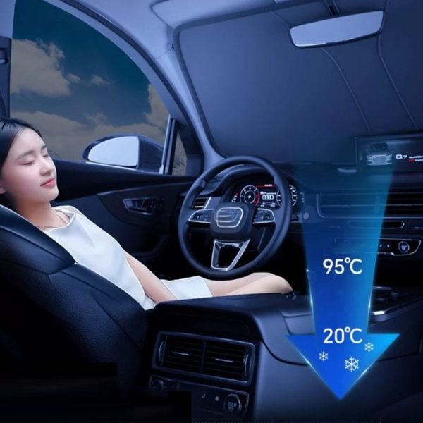 145x80cm Car Front Windshield Sun Protection Laser Sunshade Blinds, Style: Double Circle Sun Visor - Image 8