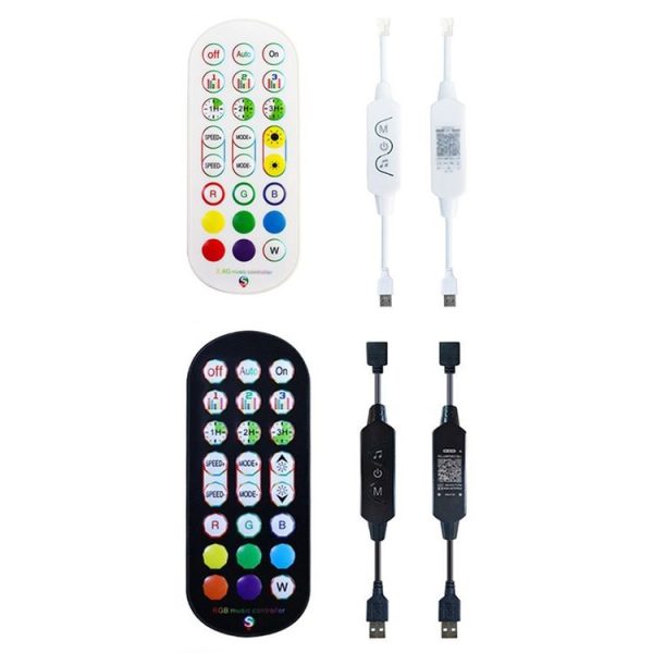 24-Key 2.4G Smart Colorful Running Water LED Light Strip Controller (White) - Image 2