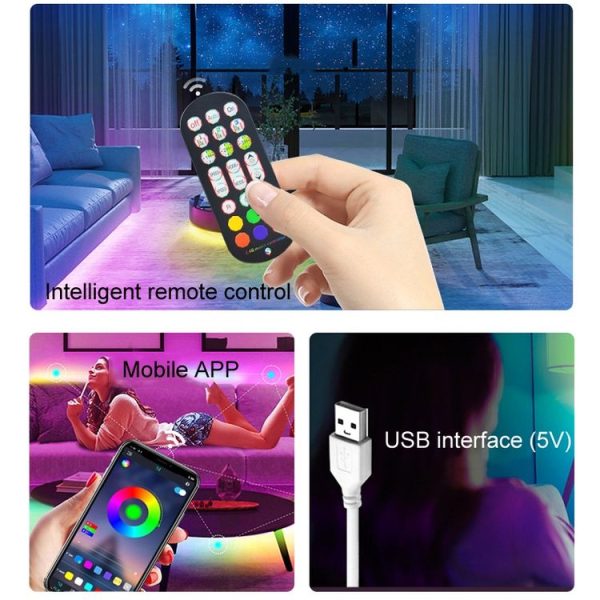 24-Key 2.4G Smart Colorful Running Water LED Light Strip Controller (White) - Image 6