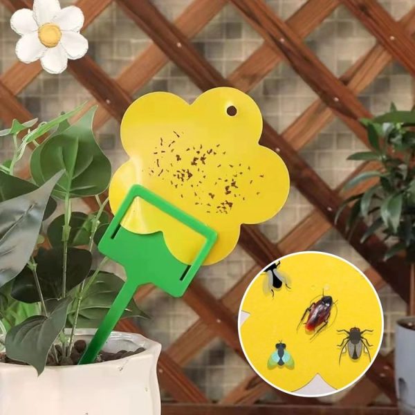 10pcs Flower Type Sticky Panel Double Side Alien Stickboard Seductive Insect Trap Yellow Board (Thick Flower) - Image 2