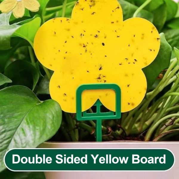 10pcs Flower Type Sticky Panel Double Side Alien Stickboard Seductive Insect Trap Yellow Board (Thick Flower) - Image 4