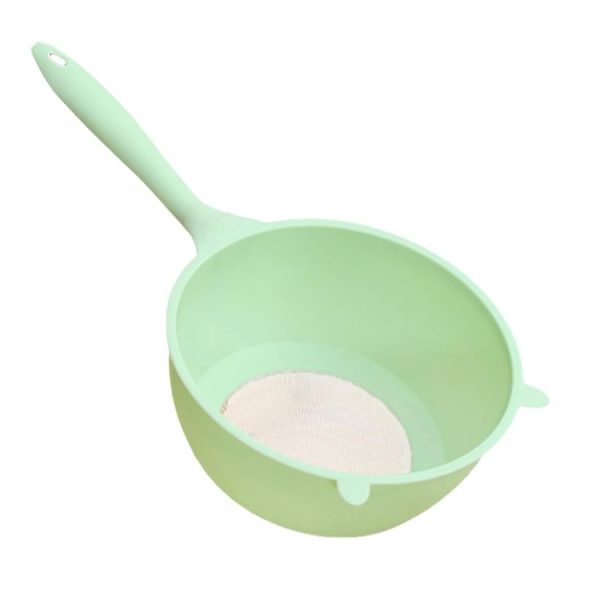 Multi-functional Noodle Spoon Food Grade Plastic Rice Scoop Fruit and Vegetable Washing Basin, Specification: Small Green