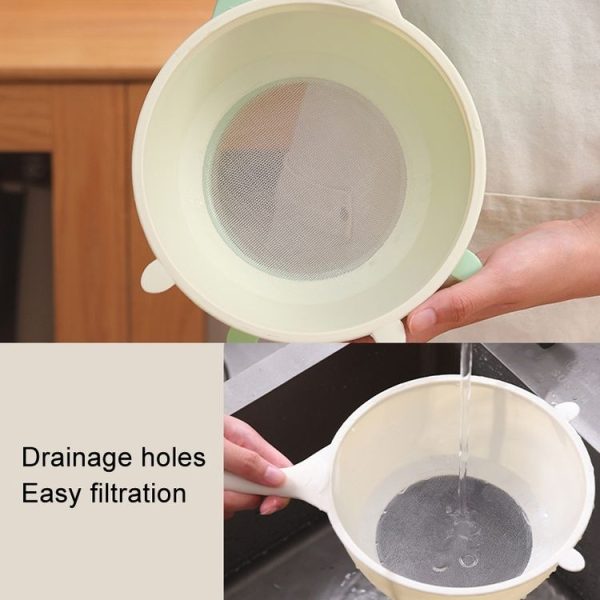 Multi-functional Noodle Spoon Food Grade Plastic Rice Scoop Fruit and Vegetable Washing Basin, Specification: Small Green - Image 6