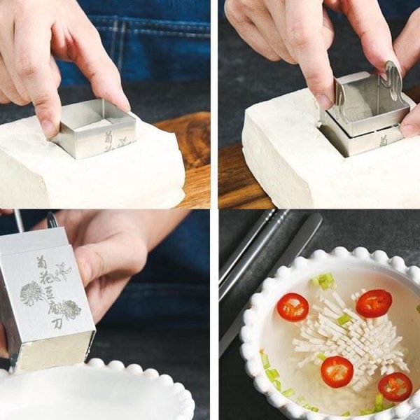 Chrysanthemum Shredded Tofu Knife Mold 304 Stainless Steel Tofu Knife Kitchen Tools (Chrysanthemum Tofu Knife) - Image 8