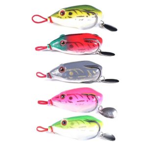 5colors / Set HENGJIA FO053 Black Fish Thunder Brogue Dummy Bait Sequin Toad Fishing Lure