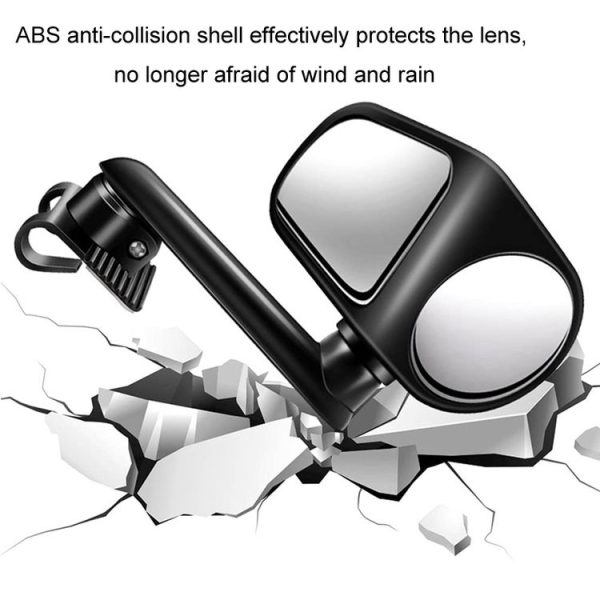 Car Auxiliary Mirror Multi-Function Wide-Angle Rear View Reversing Mirror (Black Left) - Image 3