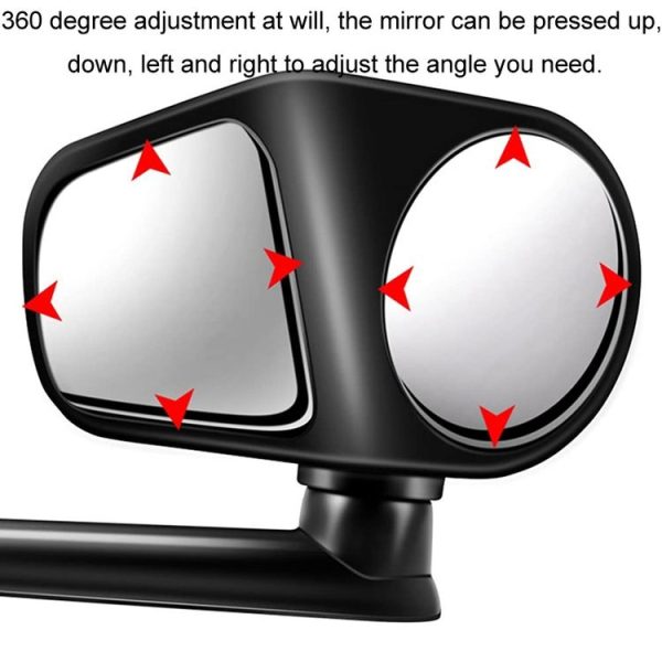 Car Auxiliary Mirror Multi-Function Wide-Angle Rear View Reversing Mirror (Black Left) - Image 5