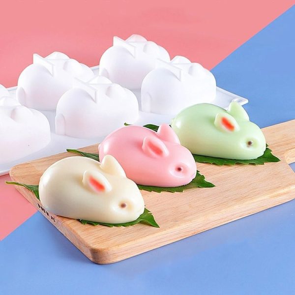 Small 6-link Bunny Pudding Silicone Mold Cake Mousse Jelly Baking Grinder - Image 2